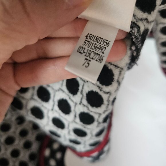 Chico's Womens Soft Fleece Black White Polka Dot Coat Jacket Top Size 3 - Picture 5 of 6